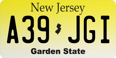NJ license plate A39JGI