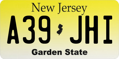NJ license plate A39JHI