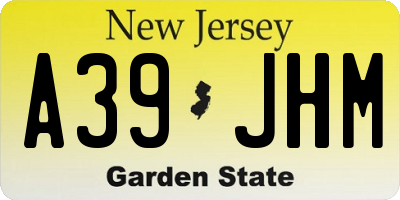 NJ license plate A39JHM