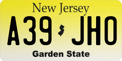 NJ license plate A39JHO