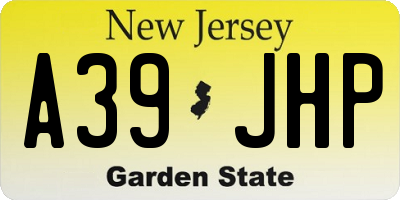 NJ license plate A39JHP