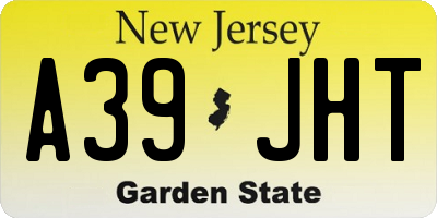 NJ license plate A39JHT