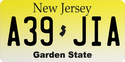 NJ license plate A39JIA