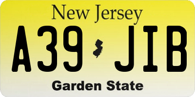 NJ license plate A39JIB