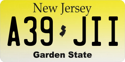 NJ license plate A39JII
