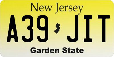 NJ license plate A39JIT
