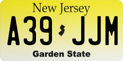NJ license plate A39JJM