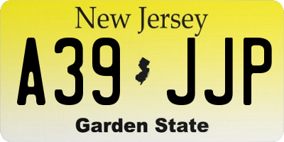 NJ license plate A39JJP