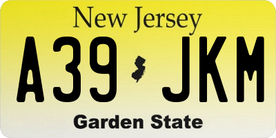 NJ license plate A39JKM