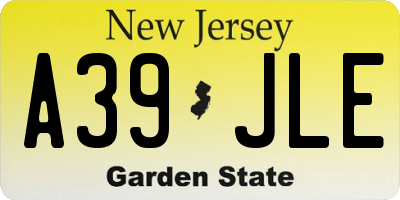 NJ license plate A39JLE