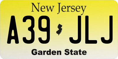 NJ license plate A39JLJ
