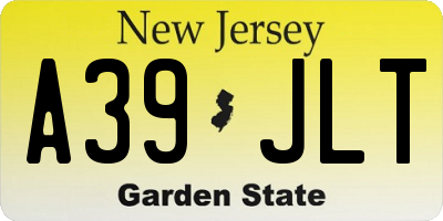 NJ license plate A39JLT