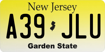 NJ license plate A39JLU