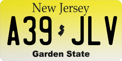NJ license plate A39JLV