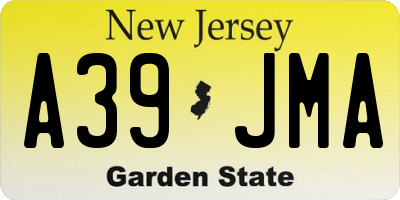 NJ license plate A39JMA