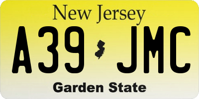 NJ license plate A39JMC