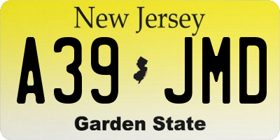 NJ license plate A39JMD