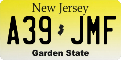 NJ license plate A39JMF