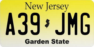 NJ license plate A39JMG