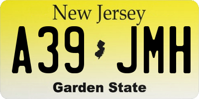 NJ license plate A39JMH