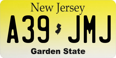 NJ license plate A39JMJ
