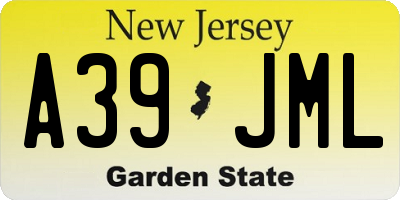 NJ license plate A39JML