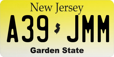 NJ license plate A39JMM
