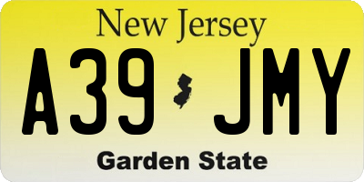 NJ license plate A39JMY
