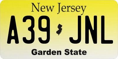NJ license plate A39JNL