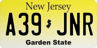 NJ license plate A39JNR