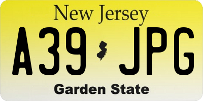 NJ license plate A39JPG