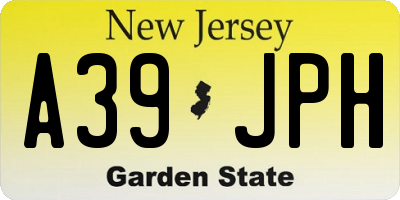 NJ license plate A39JPH