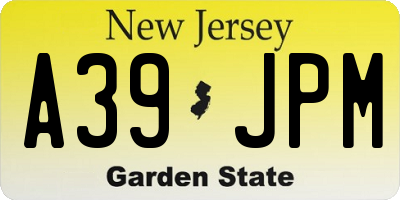 NJ license plate A39JPM