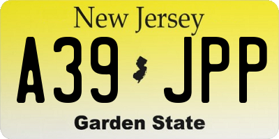 NJ license plate A39JPP