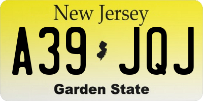 NJ license plate A39JQJ