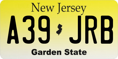 NJ license plate A39JRB