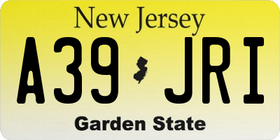 NJ license plate A39JRI