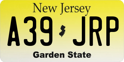NJ license plate A39JRP
