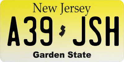 NJ license plate A39JSH