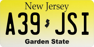 NJ license plate A39JSI