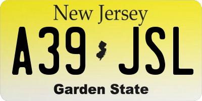 NJ license plate A39JSL