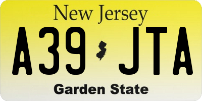 NJ license plate A39JTA