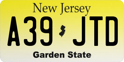 NJ license plate A39JTD