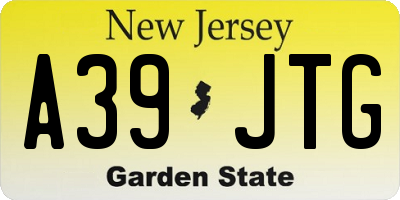 NJ license plate A39JTG