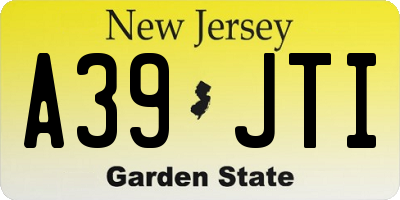 NJ license plate A39JTI