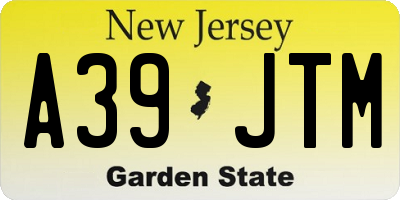 NJ license plate A39JTM