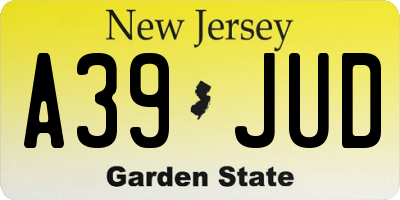 NJ license plate A39JUD