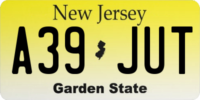 NJ license plate A39JUT