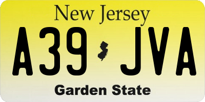NJ license plate A39JVA