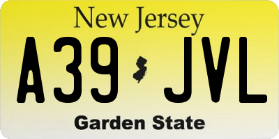 NJ license plate A39JVL